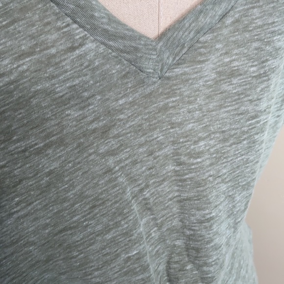 VICTORIAS SECRET PINK CROPPED V NECK GREEN TOP SIZE EXTRA SMALL - Picture 6 of 6